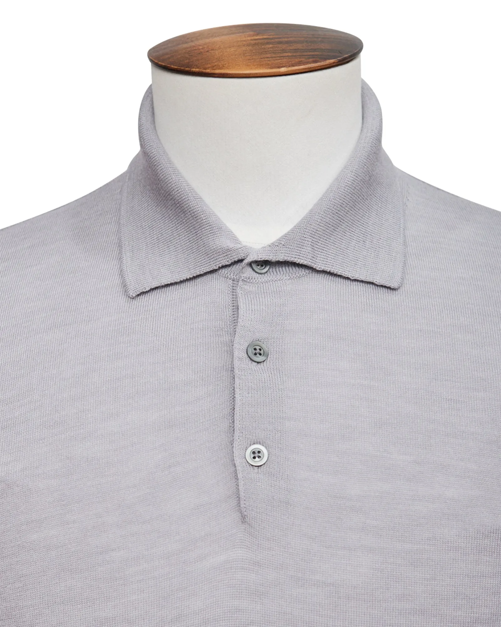 Grey Melange Fine Merino Polo