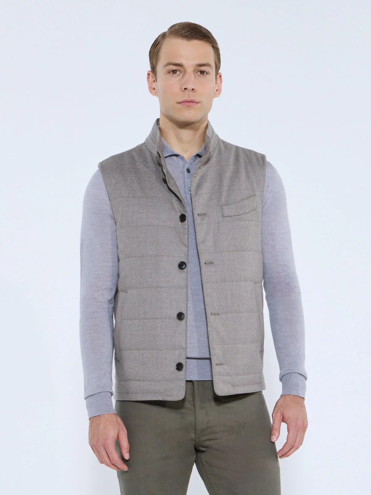 Grey Melange Fine Merino Polo