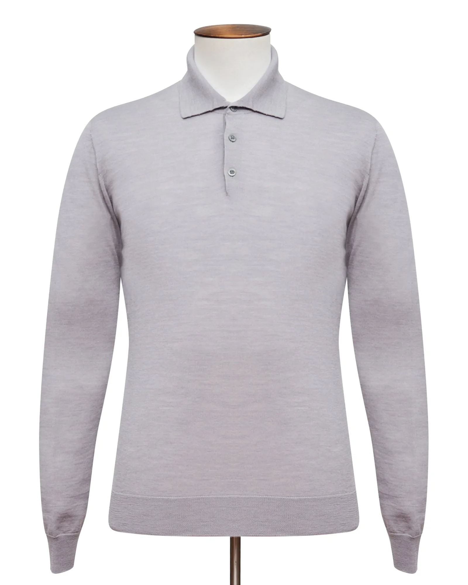 Grey Melange Fine Merino Polo