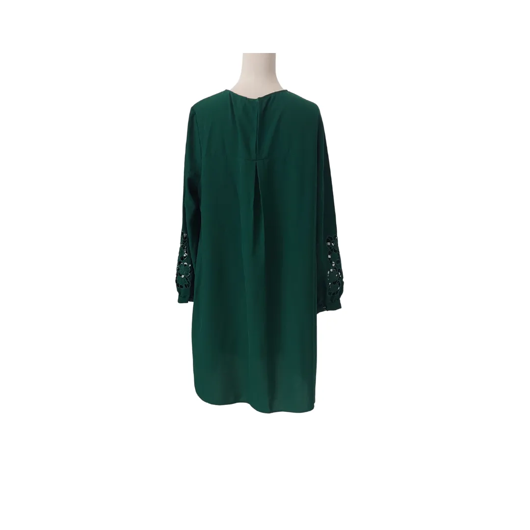 H&M Bottle Green Lace-detail Tunic | Gently used |