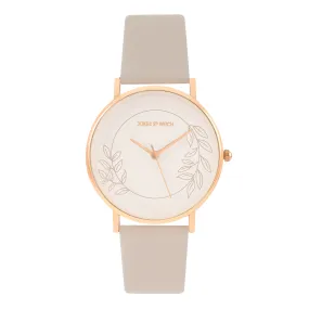 Heather Love Beige PU Strap Watch