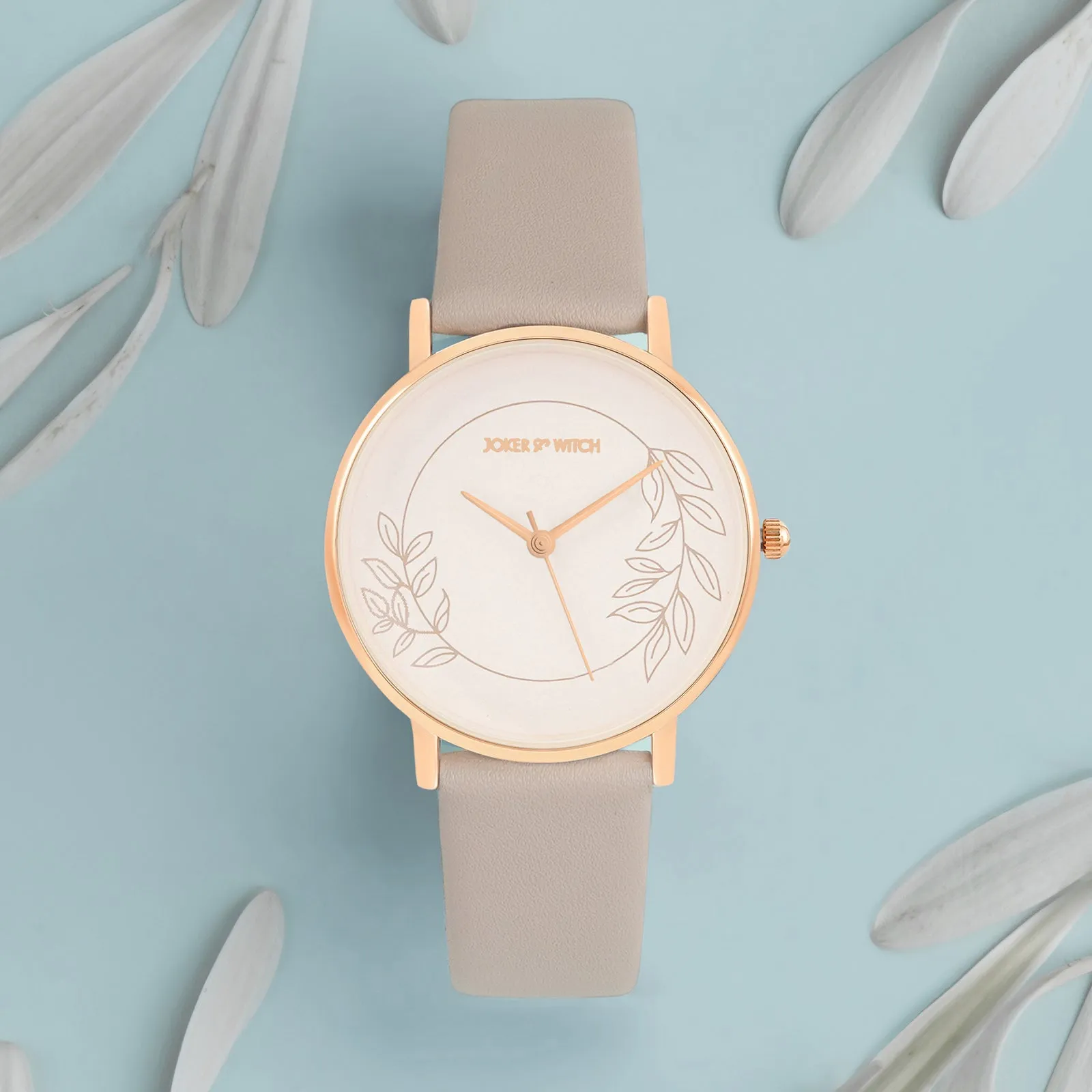 Heather Love Beige PU Strap Watch