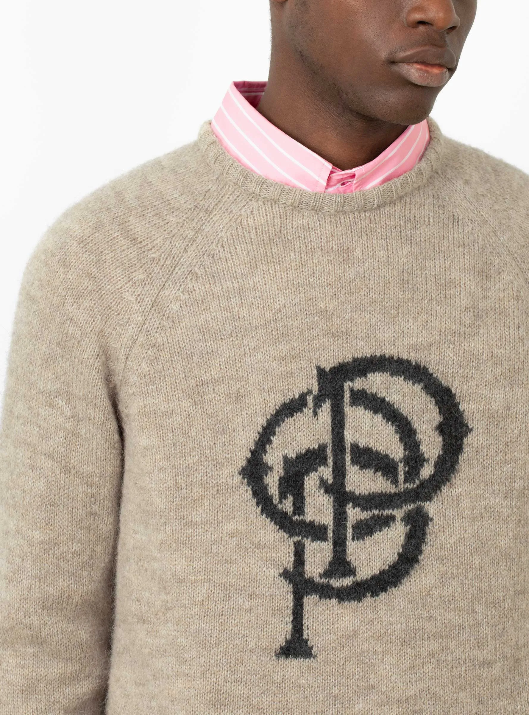 Initials Knitted Crewneck Sesame