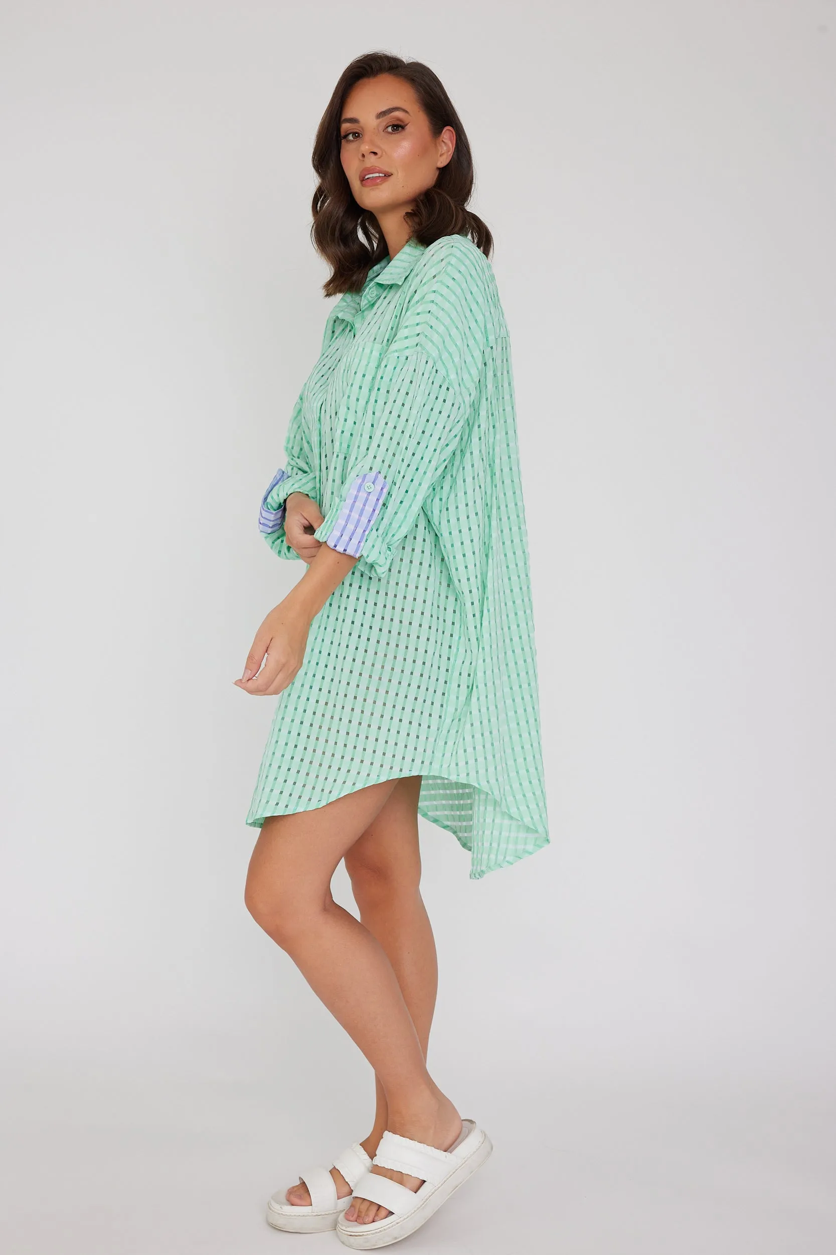 IZZY Dress Chequer Green