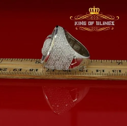 King Of Bling's11.64ct Cubic Zirconia White silver Broken Heart Band Cocktail Ring Size 10.5