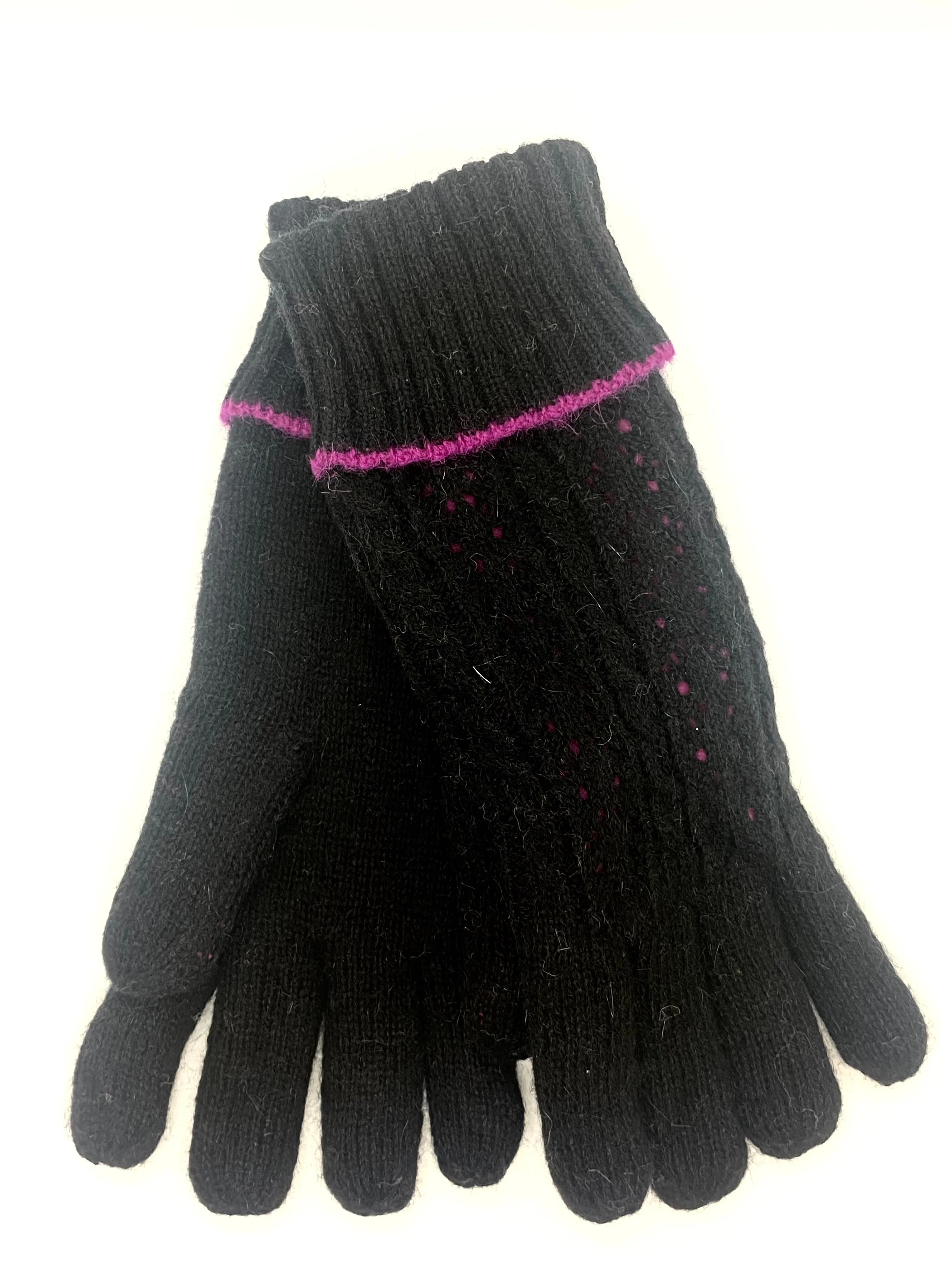 Lauer gloves, angora-blend fleece-lined