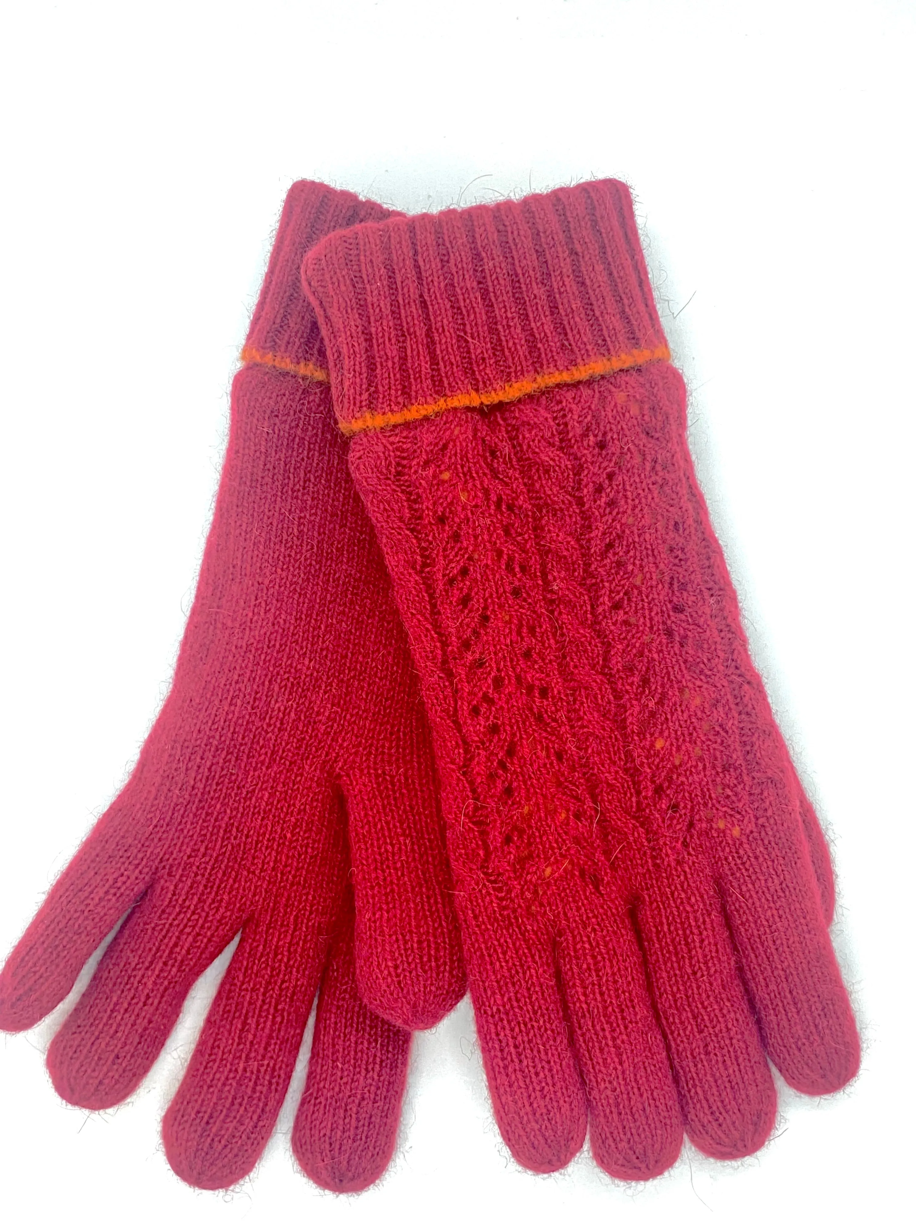 Lauer gloves, angora-blend fleece-lined