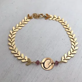 Laurel Script Initial Bracelet