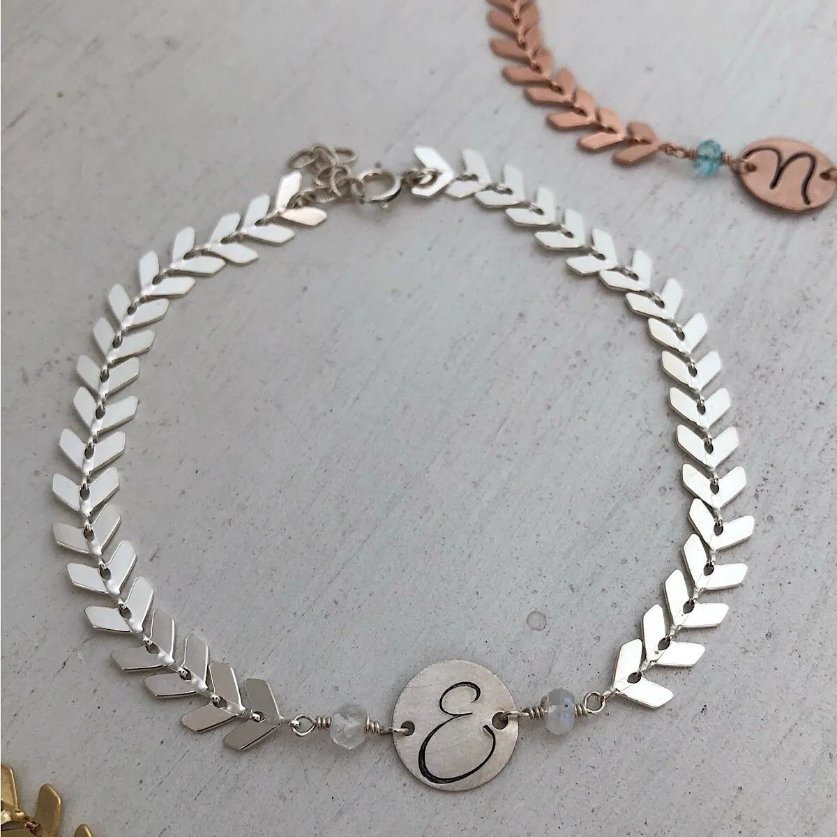 Laurel Script Initial Bracelet