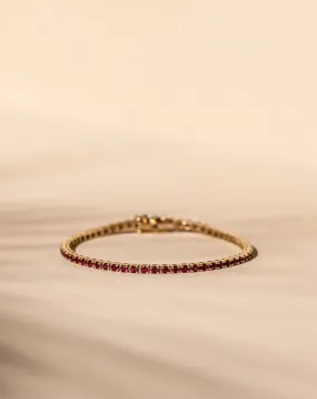 *Made To Order* Ruby Tennis Bracelet - 14k Solid Gold