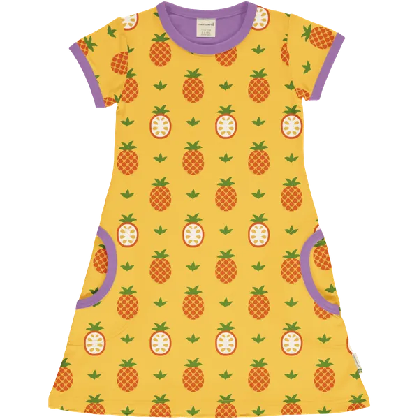 Maxomorra Pineapple Organic Cotton Short Sleeved Dress