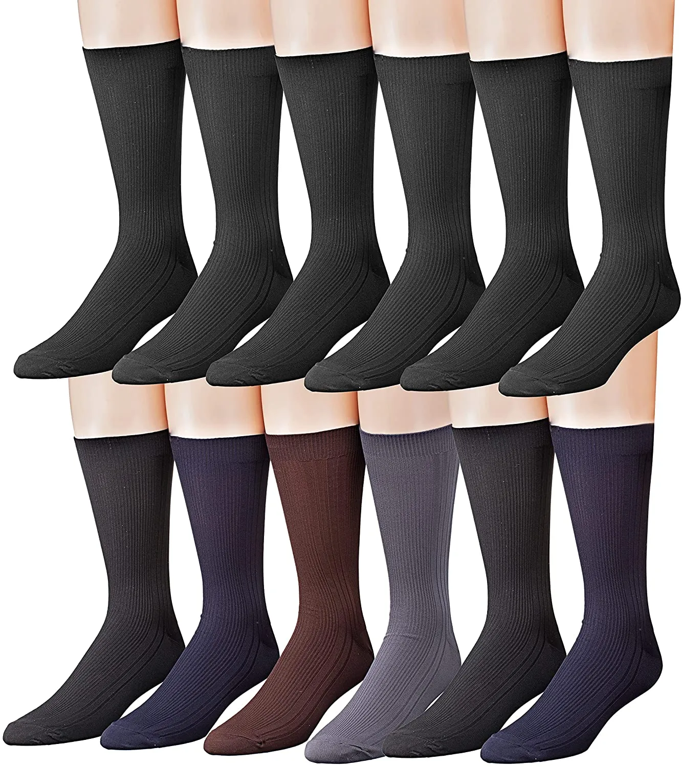 Mens 12-Pairs Funny Funky Crazy Novelty Colorful Patterned Dress Socks