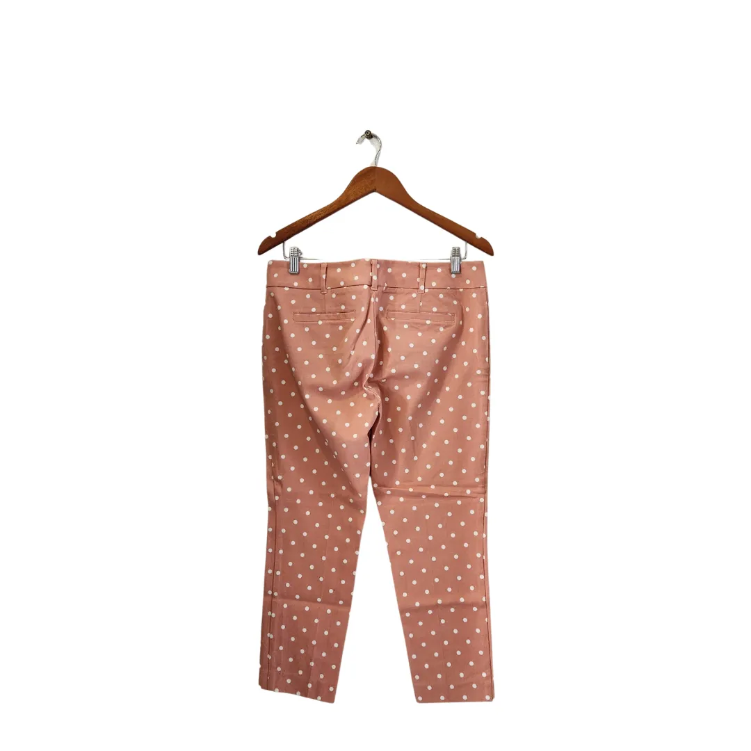 New York & Company 'The Audrey' Pink and White Polka Dot Slim-leg Ankle Pants | Like New |