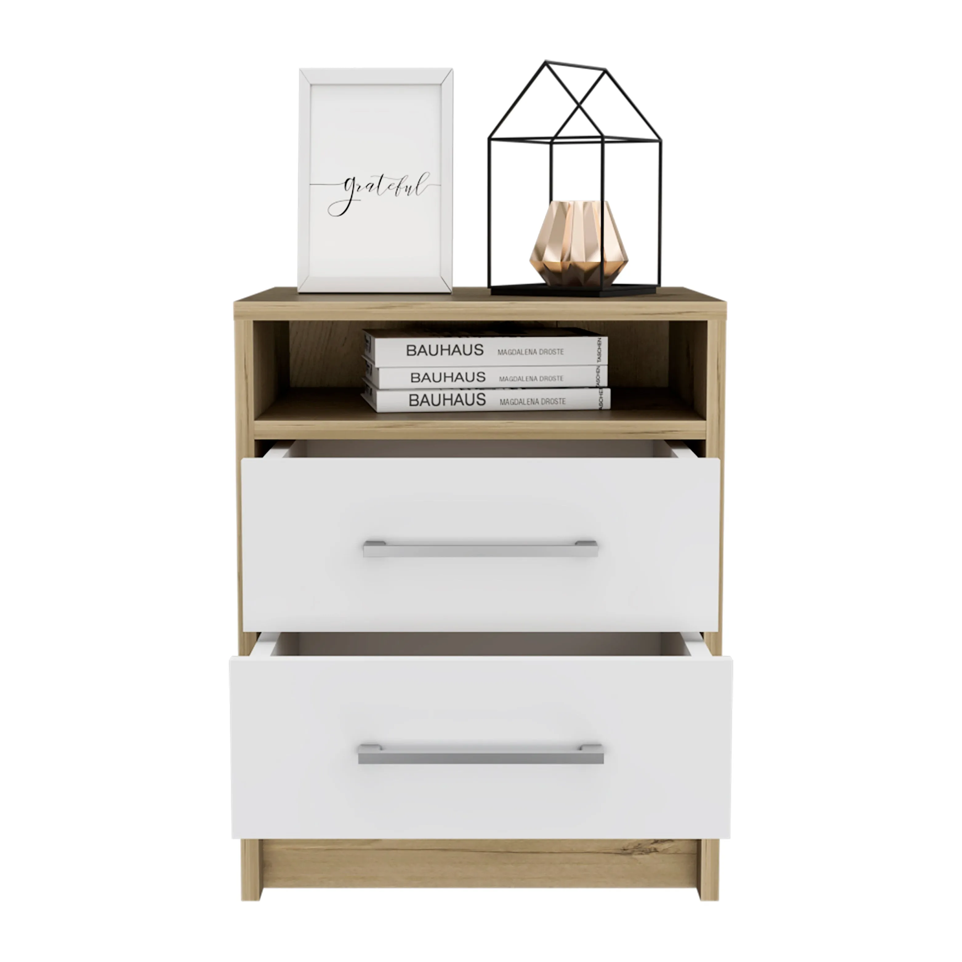 Nightstand Cartiz White/Light Oak