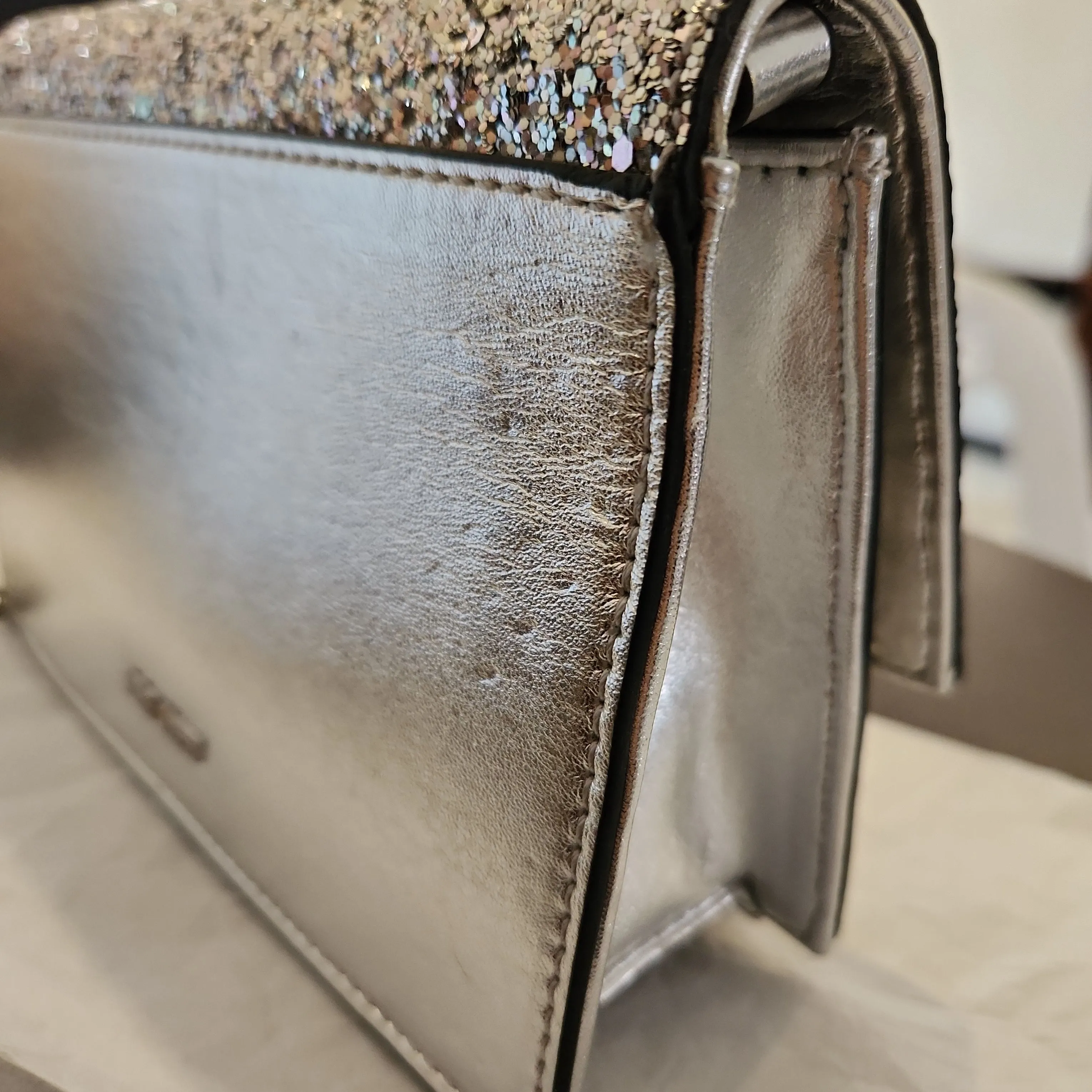 Nine West Silver Glitter Crossbody Bag | Like New |