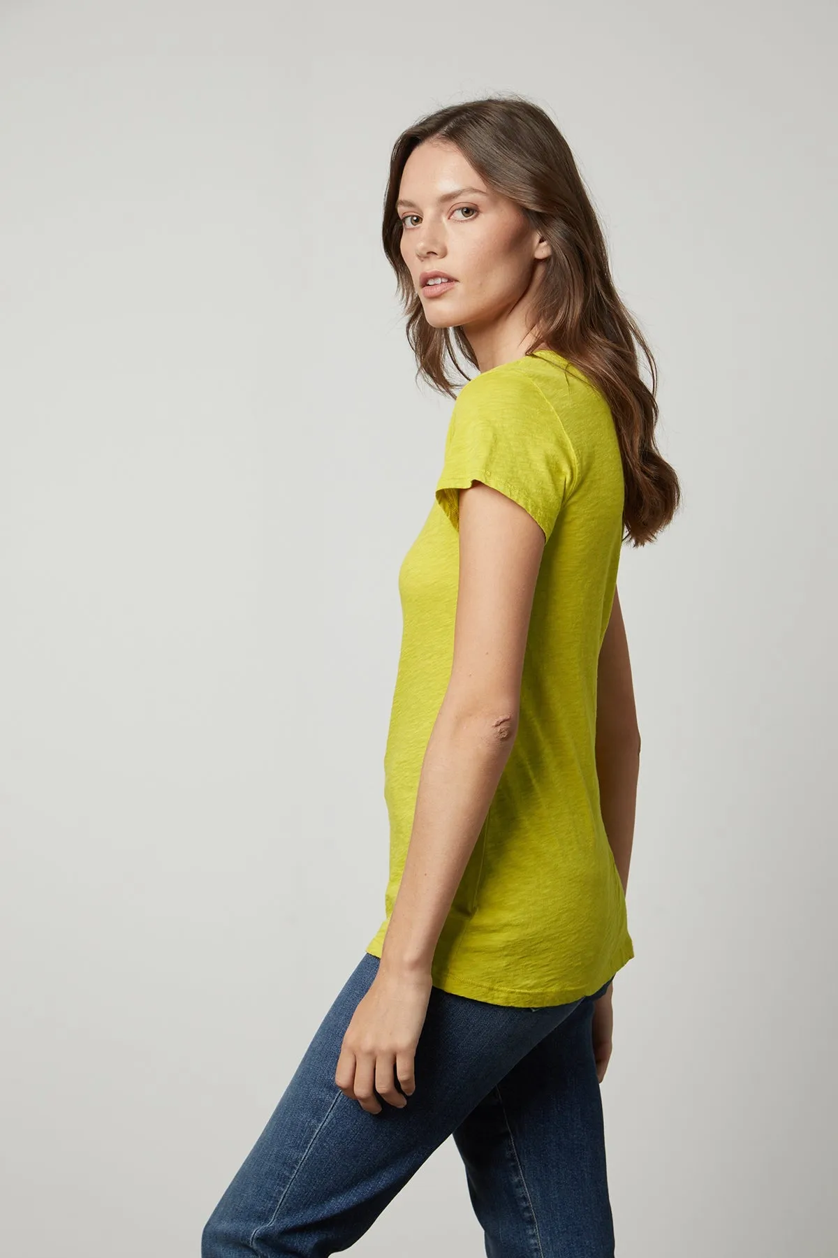 ODELIA COTTON SLUB CREW NECK TEE