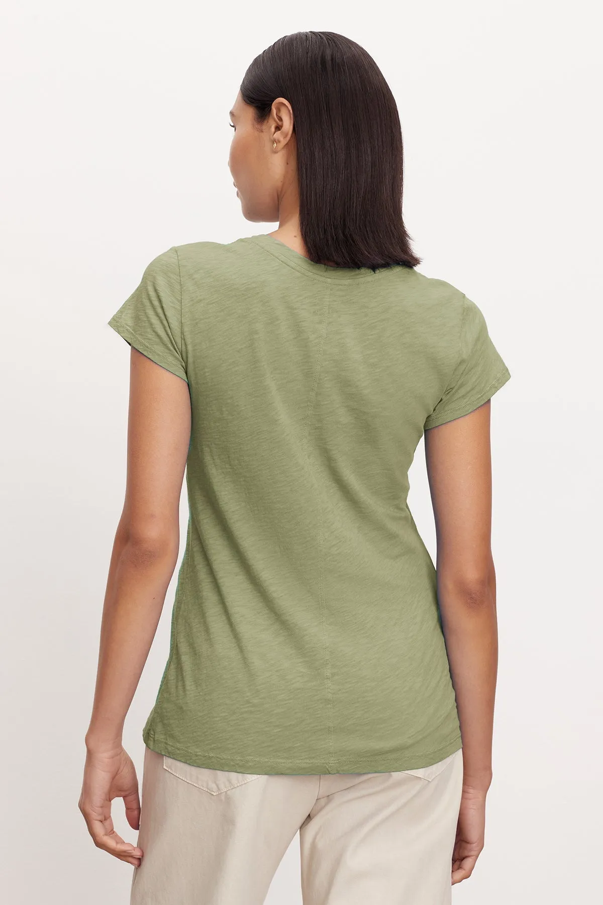 ODELIA COTTON SLUB CREW NECK TEE