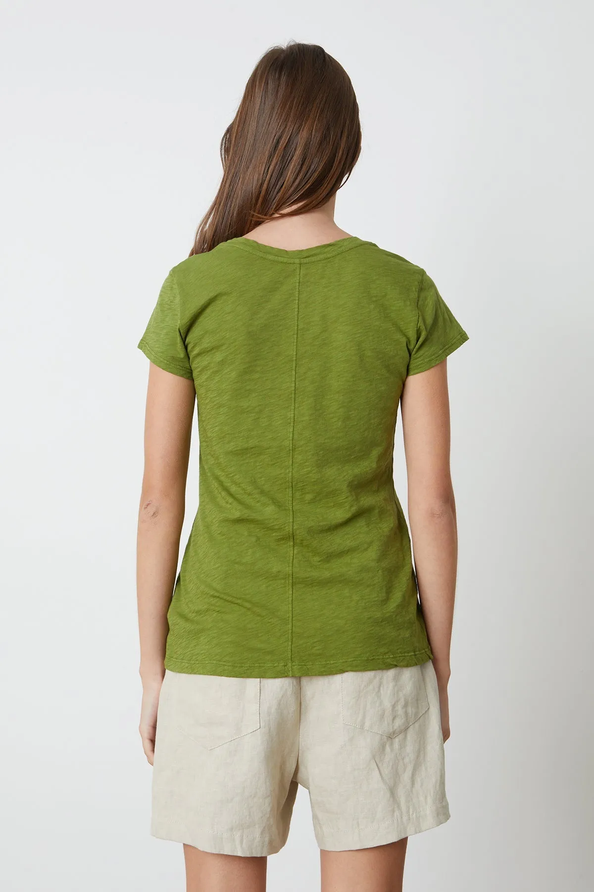 ODELIA COTTON SLUB CREW NECK TEE