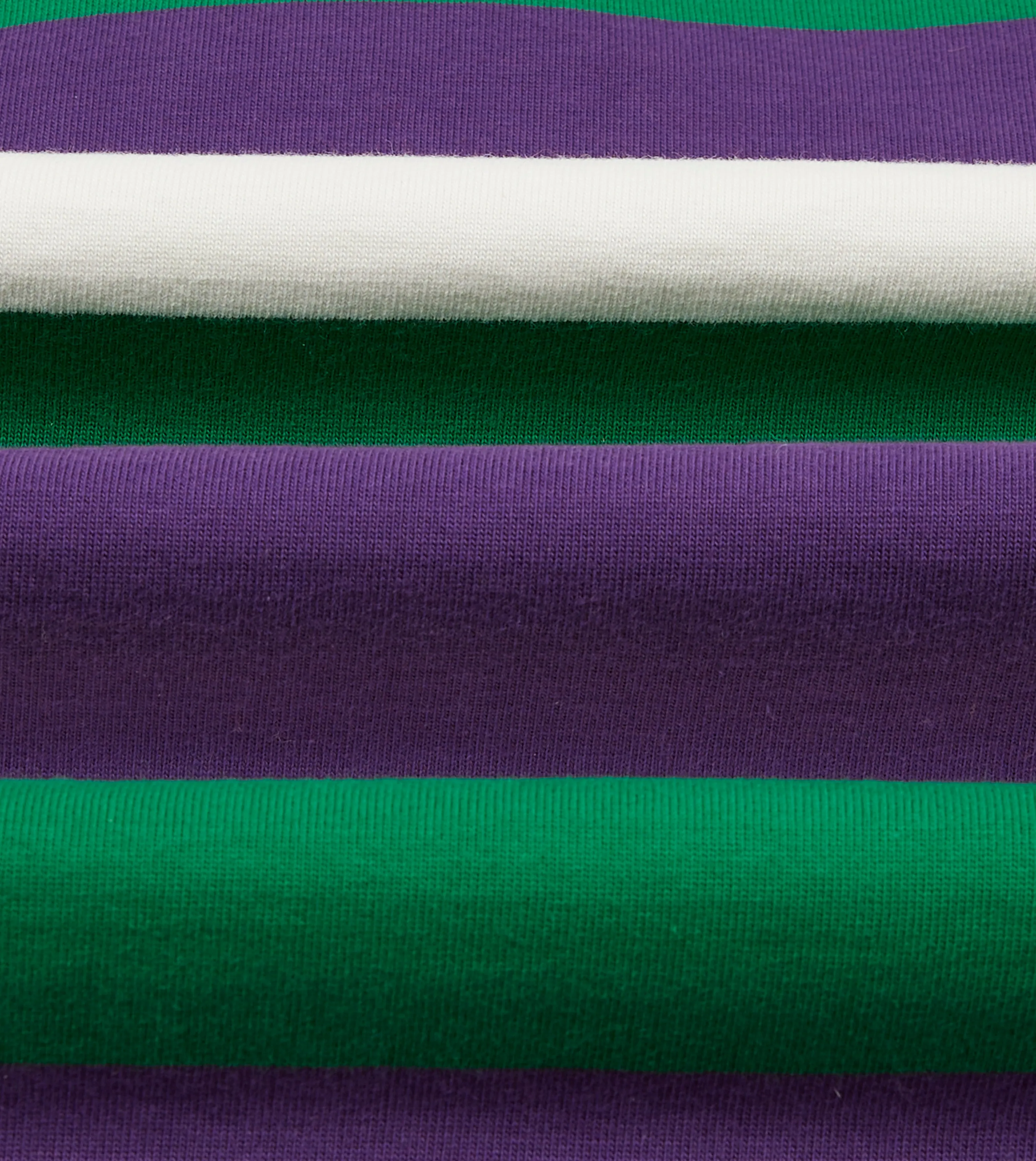 Purple, Green and White Stripe Cotton Rugby Shirt