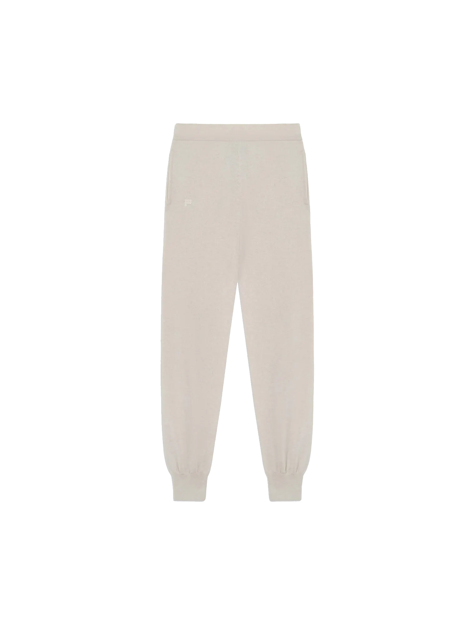 Recycled Cashmere Track Pants—oatmeal