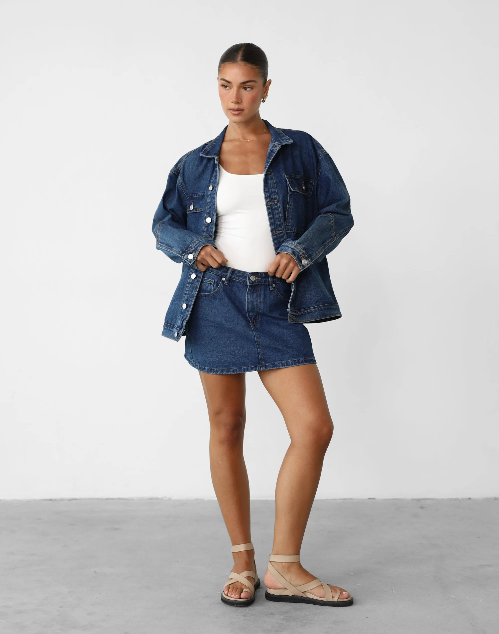 Riri Denim Skirt (Dark Denim)