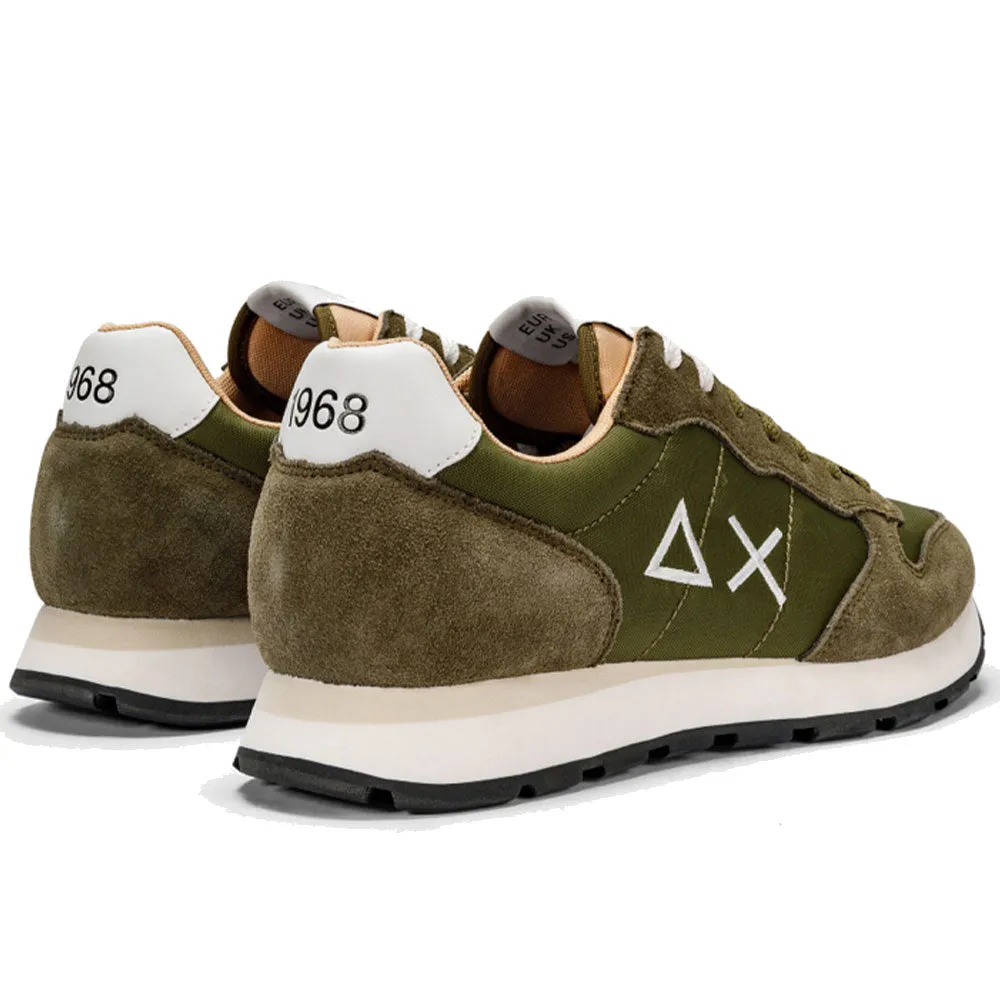 Scarpe Uomo Sun68 Sneakers Tom Solid Nylon Militare - Z34101