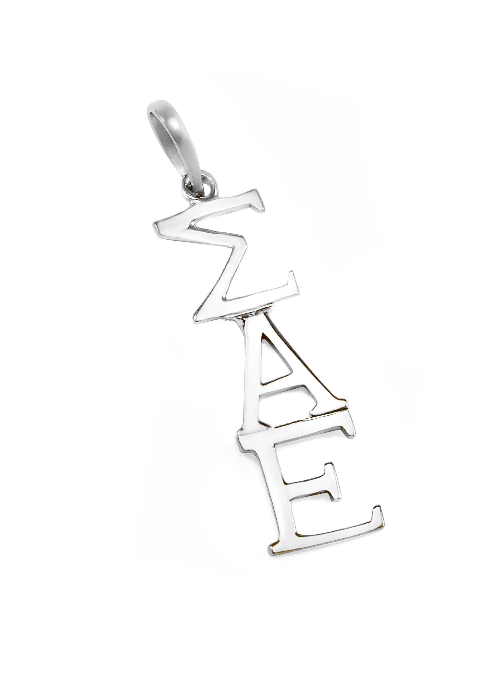 Sigma Alpha Epsilon 14k Solid White Gold Lavaliere