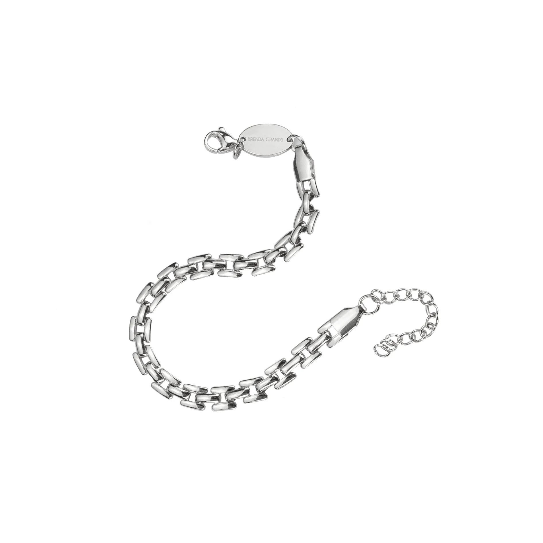 Silver Squared Chain Bracelet