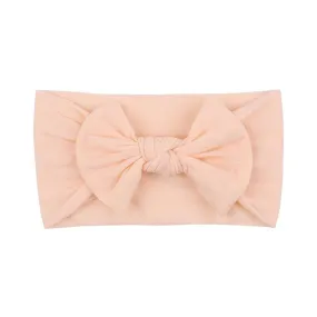 Soft Solid Colour Nylon Baby Headband in Coral