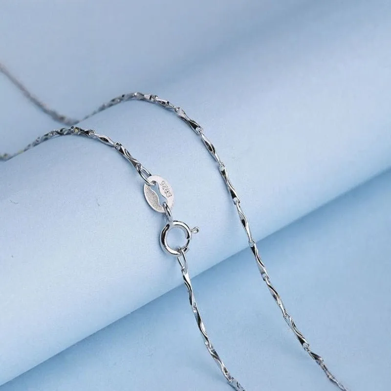 Sterling Silver Water-Wave Chain Necklace