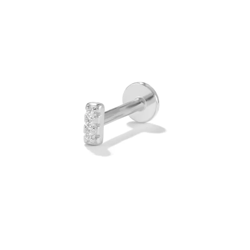 Sterling Silver Zirconia Piercing Stud Earrings For Women