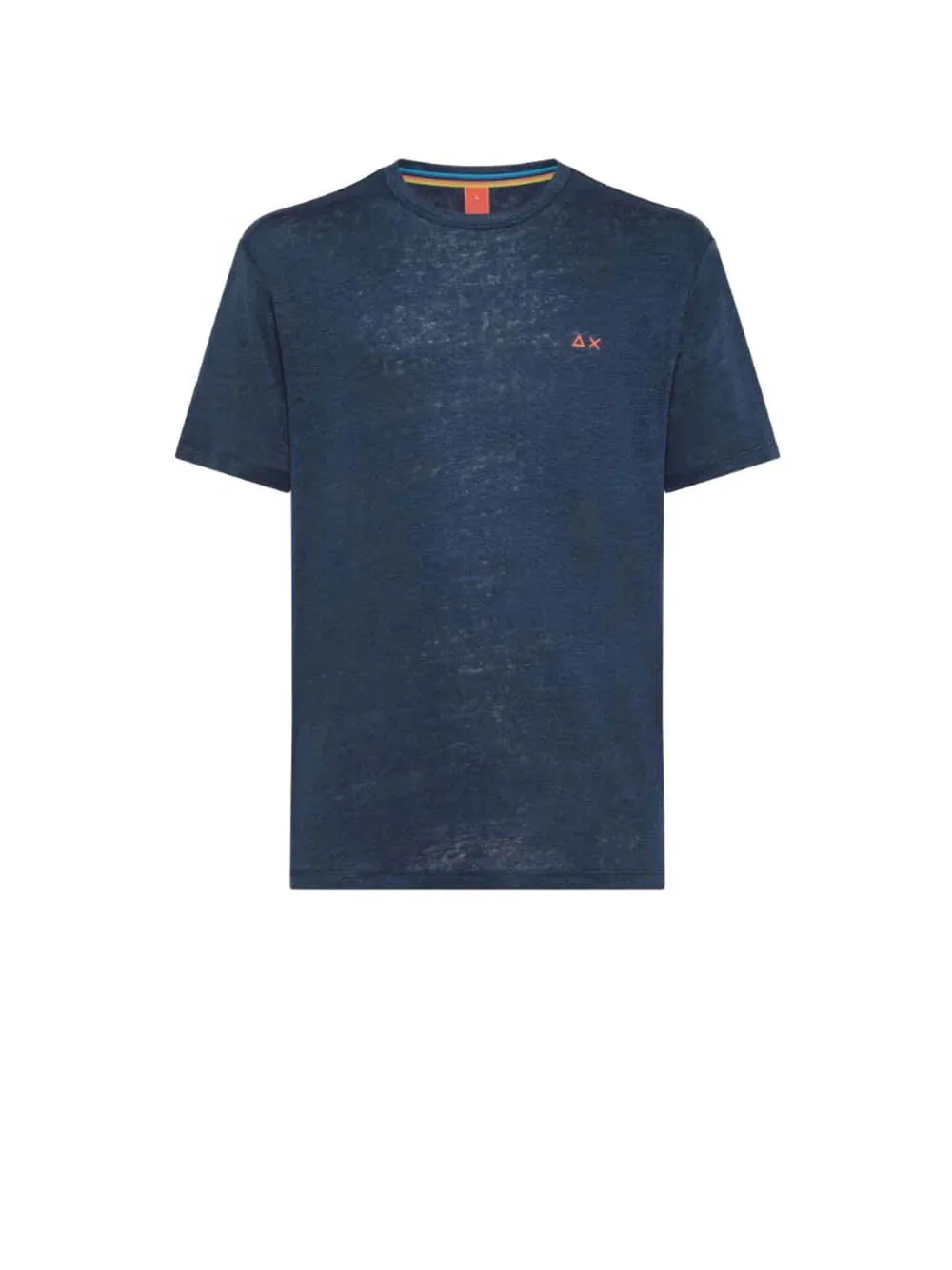 T-shirt Linen Solid S/s - Navy Blue