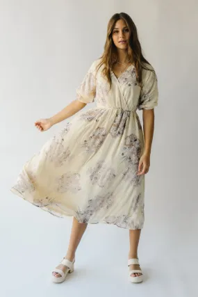 The Brevort Watercolor Floral Dress in Cream Multi