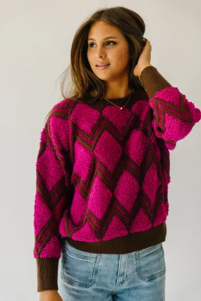 The Lockhart Textured Sweater in Magenta