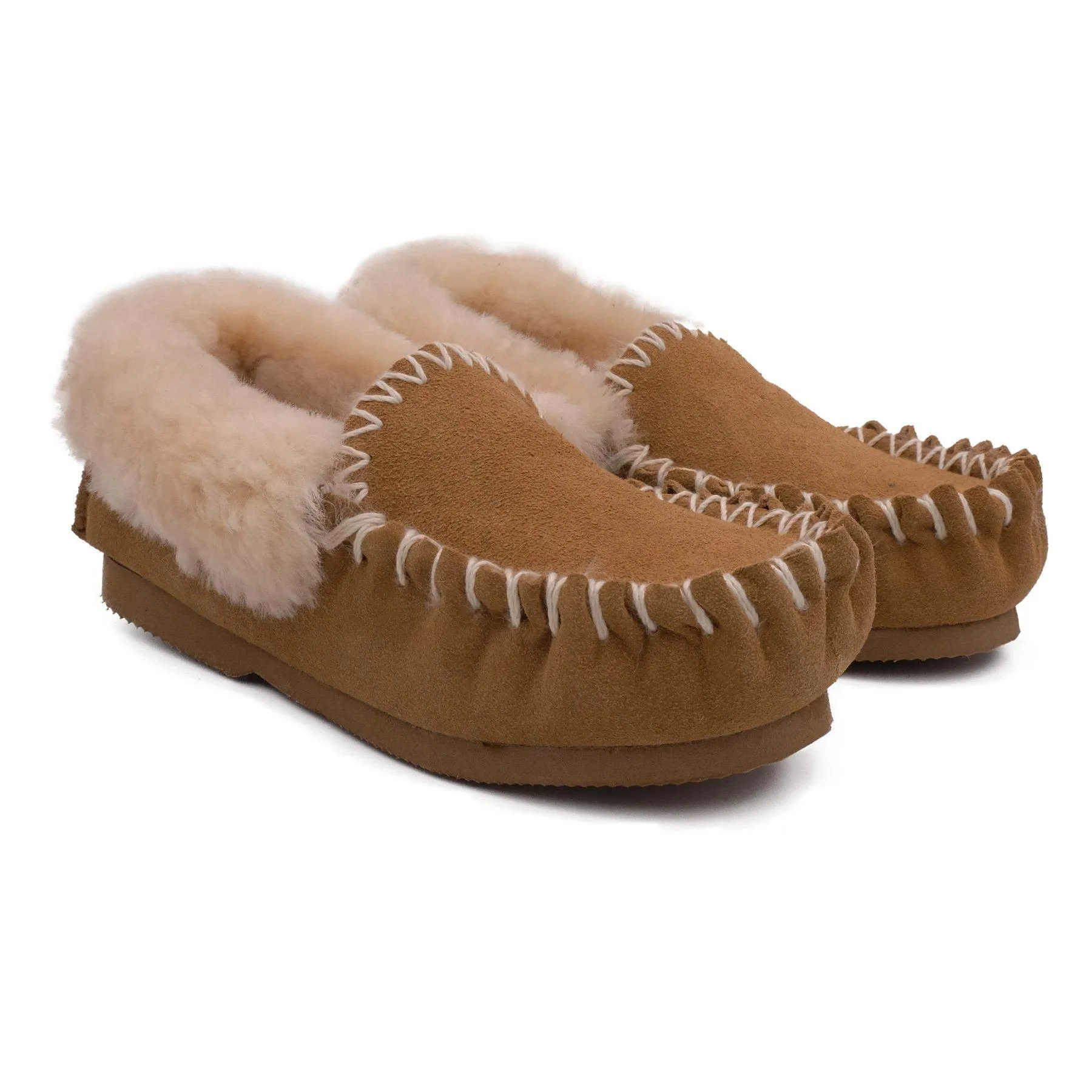 Traditional Sheepskin Moccasins - Men’s, Women’s, 100% Australian Sheepskin UGG Slippers