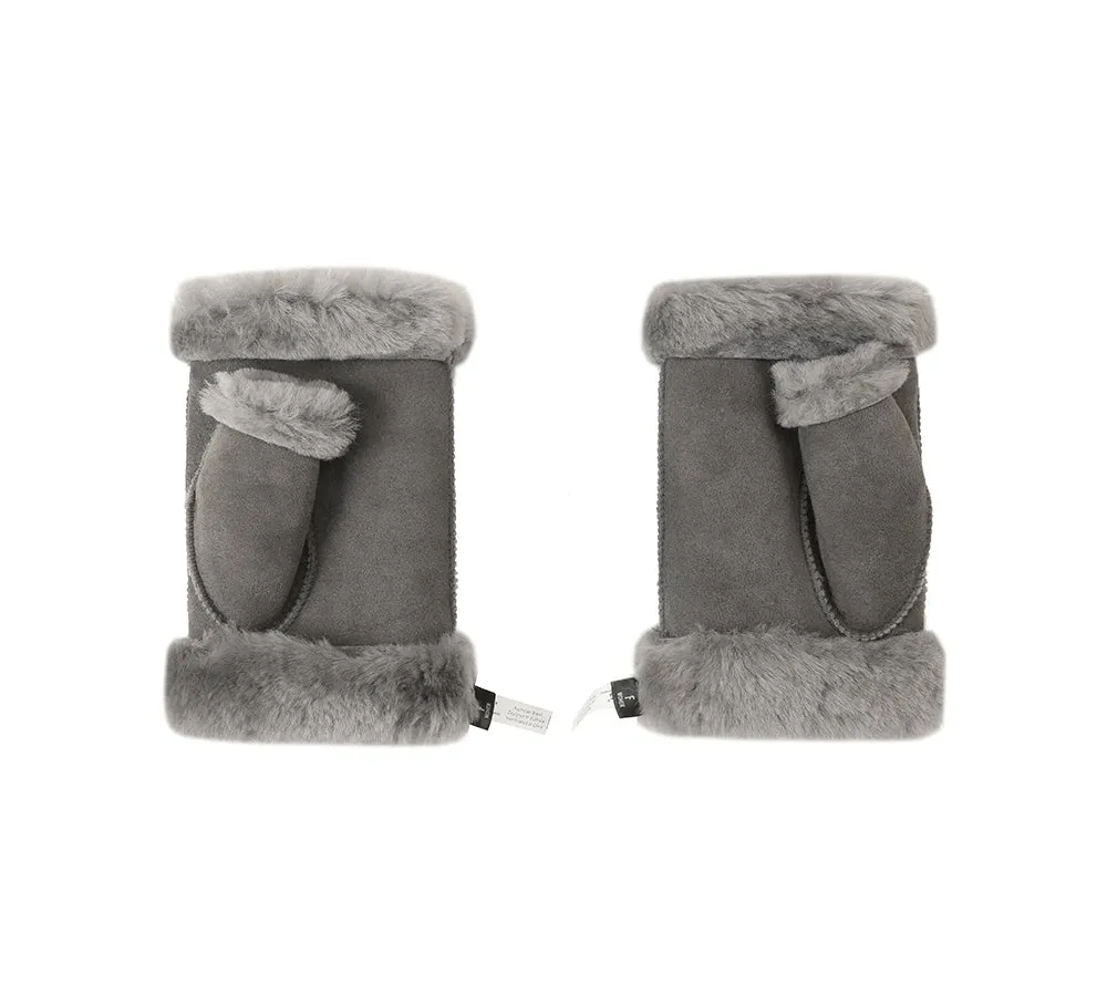 UGG AUSTRALIAN SHEPHERD Fluffy Fingerless Sheepskin Wool Mittens