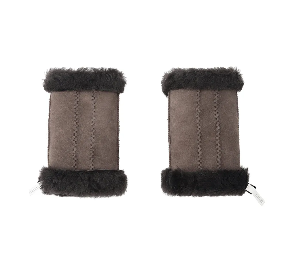 UGG AUSTRALIAN SHEPHERD Fluffy Fingerless Sheepskin Wool Mittens