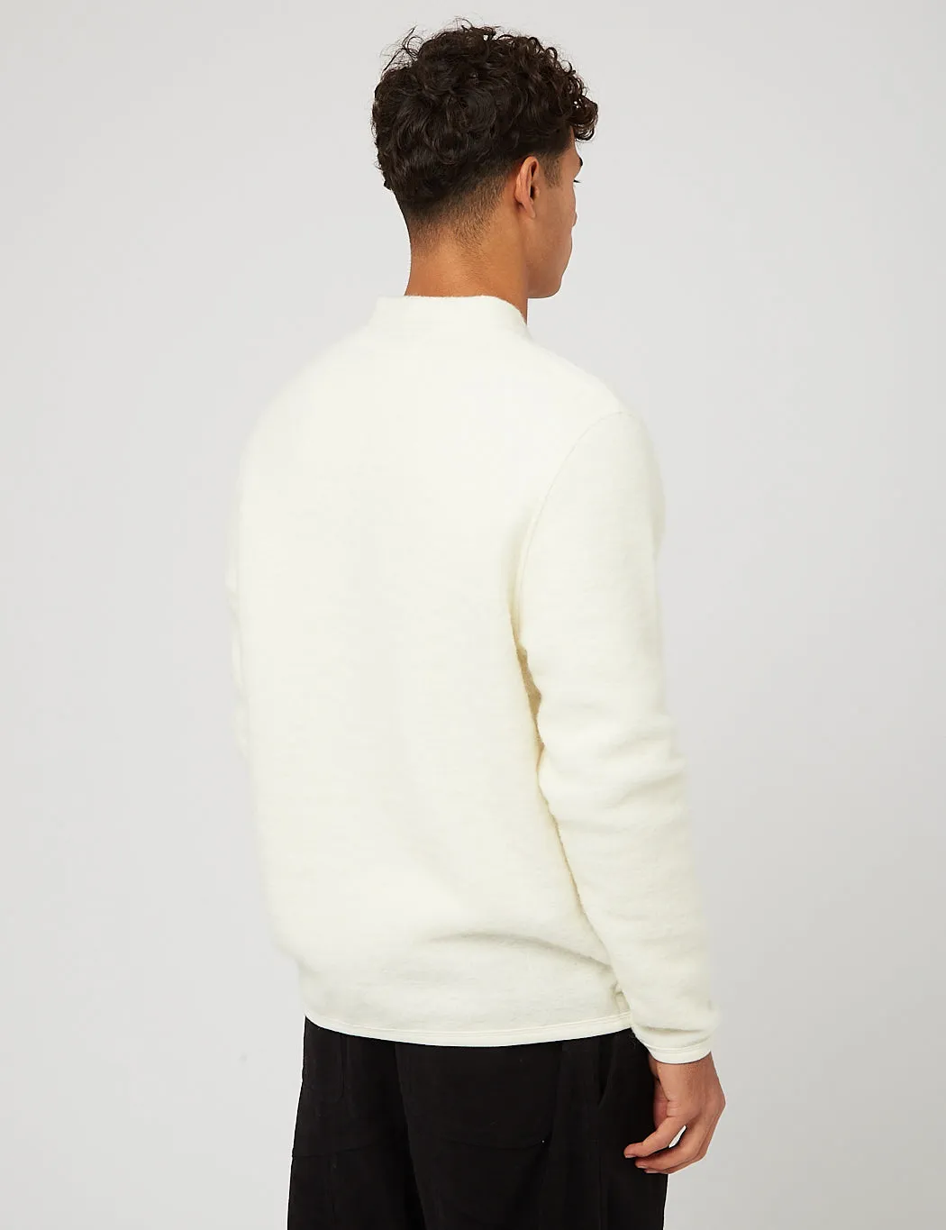 Universal Works Cardigan (Wool Fleece) - Winter White