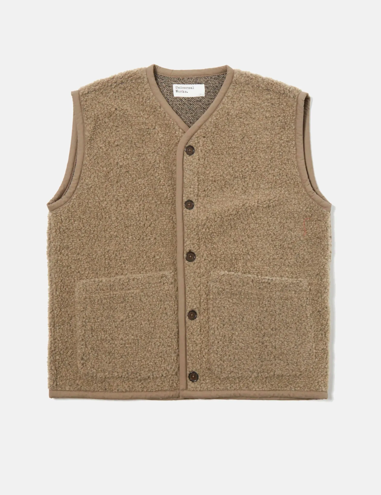 Universal Works Lancaster Gilet (Alvar Fleece) - Stone