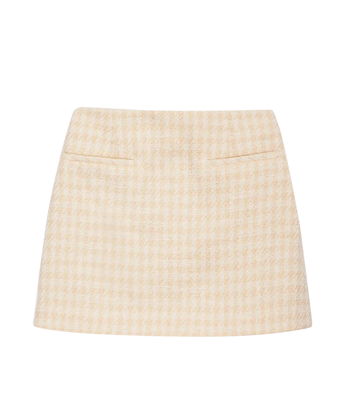 Vanessa Skirt in Cream Peach Houndstooth