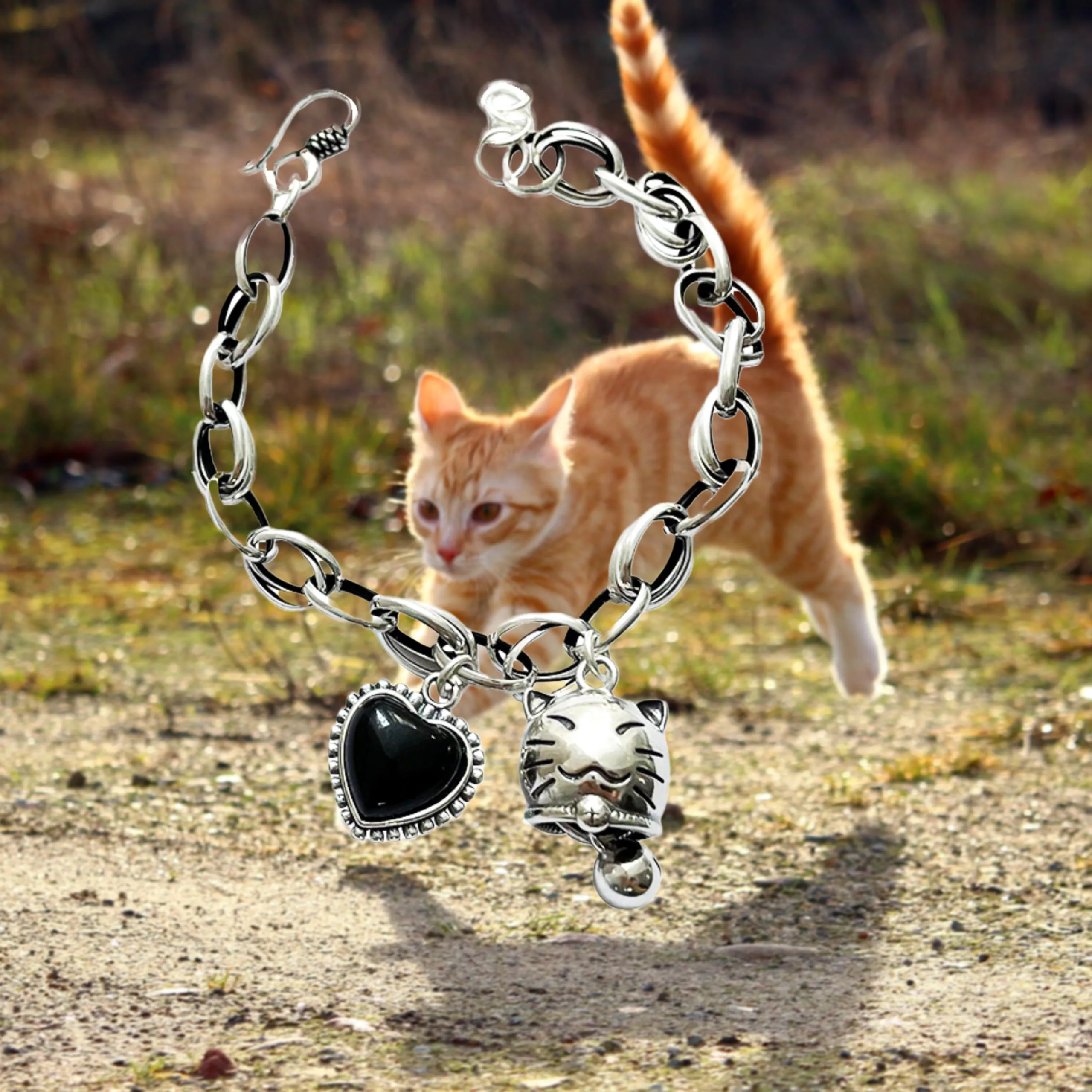 Who-Will-Bell-The-Cat Bracelet in Solid 925 Sterling Silver - Adjustable Length