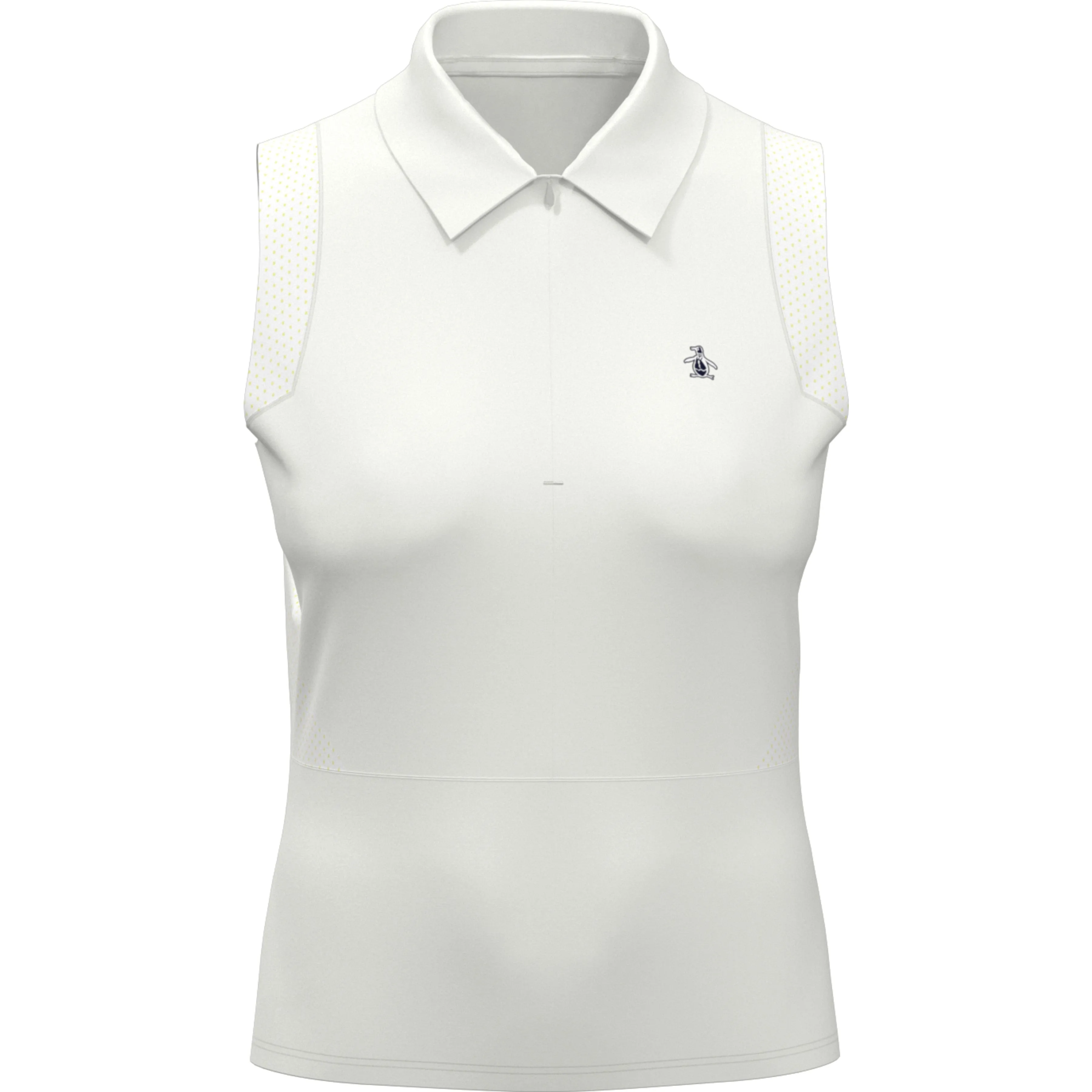 Women's 1/4 Zip Mesh Block Sleeveless Golf Polo