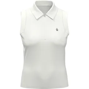 Women's 1/4 Zip Mesh Block Sleeveless Golf Polo