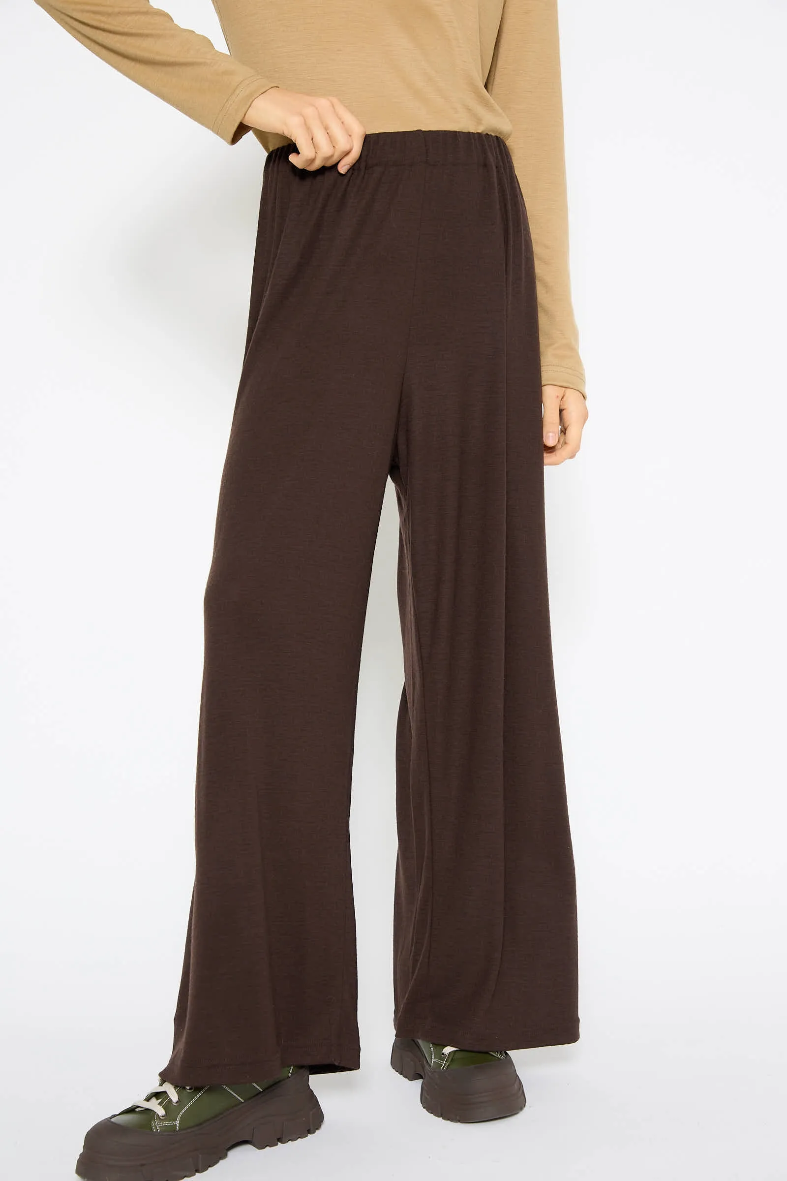 Wool Straight Pant in Cacao