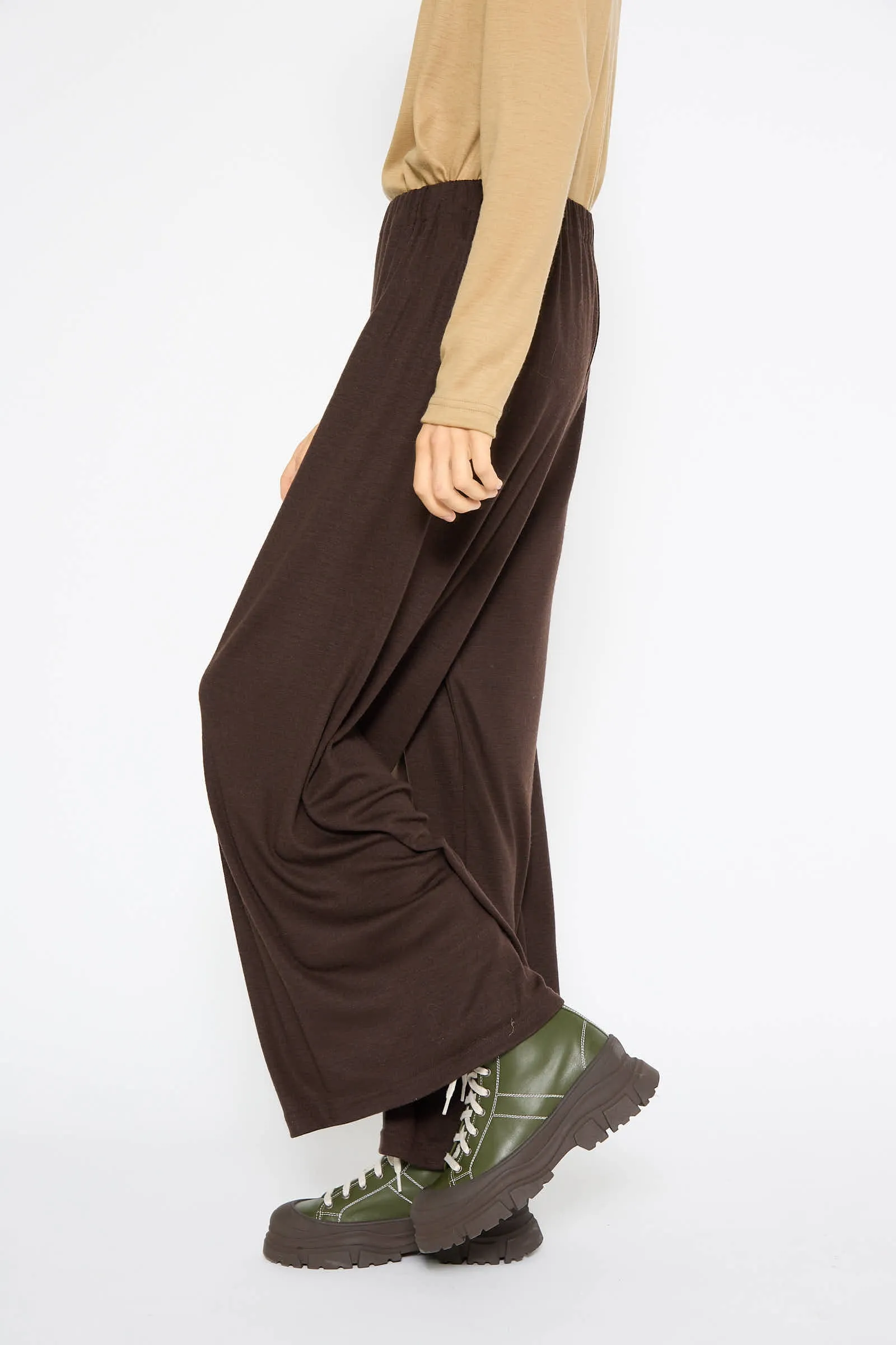 Wool Straight Pant in Cacao