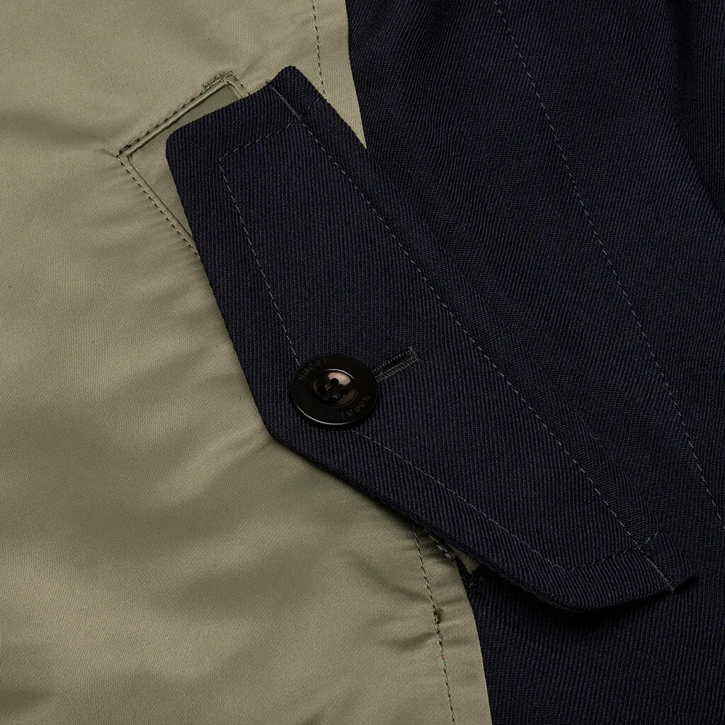 Wool Surge x Nylon Twill Blouson - Navy/Khaki